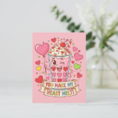 Personalized Cute Milkshake Classroom Valentine Briefkaart (Staand voorkant)