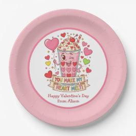 Personalized Cute Milkshake Classroom Valentine Papieren Bordje