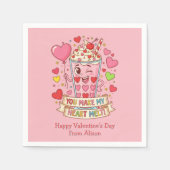 Personalized Cute Milkshake Classroom Valentine Servet (Voorkant)