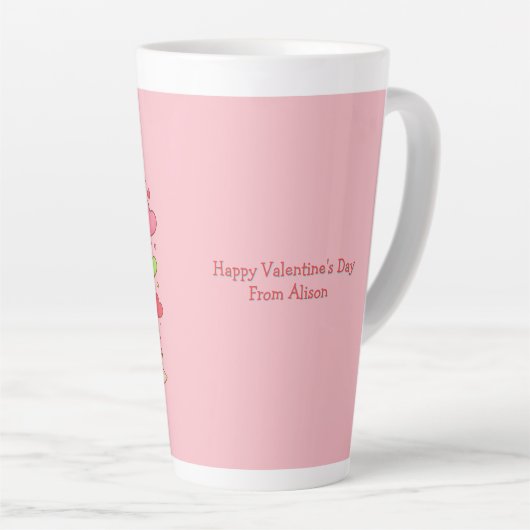Personalized Cute Milkshake Valentine Latte Mok (Rechterhoek)