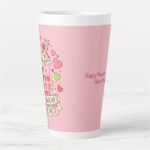 Personalized Cute Milkshake Valentine Latte Mok (Voorkant)