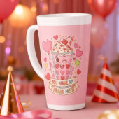 Personalized Cute Milkshake Valentine Latte Mok
