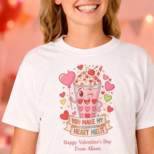 Personalized Cute Milkshake Valentine T-shirt