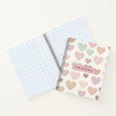 Personalized Cute Minimal Heart Pastel Notitieboek (Binnen)