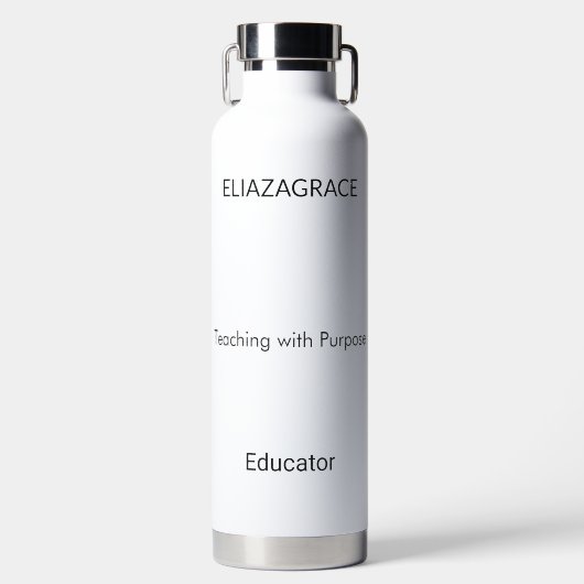 Personalized Cute Name Quote Confident Teacher Waterfles (Voorkant)