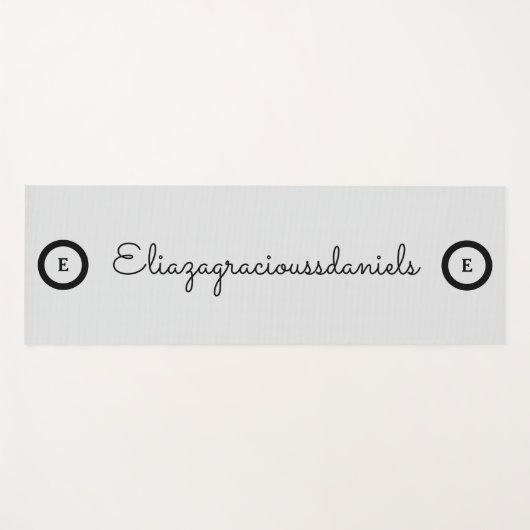 Personalized Cute Name Script And Calligraphy Grey Yogamat (Voorkant (horizontaal))