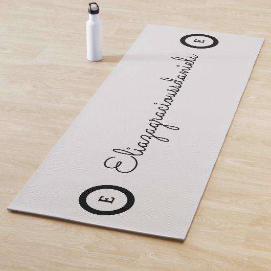 Personalized Cute Name Script And Calligraphy Grey Yogamat (In situ)