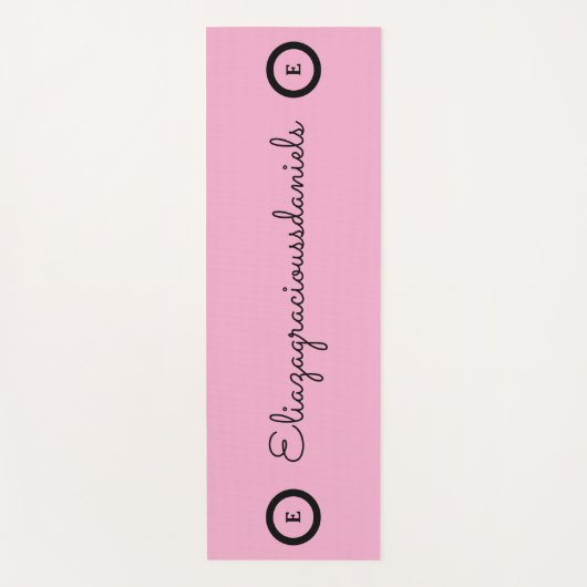 Personalized Cute Name Script And Calligraphy Pink Yogamat (Voorkant)