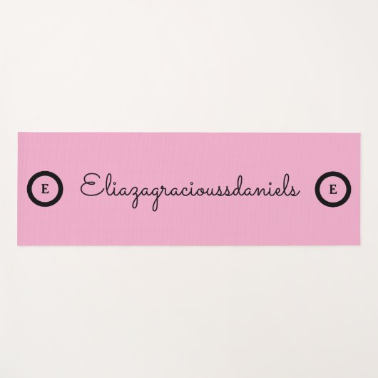 Personalized Cute Name Script And Calligraphy Pink Yogamat (Voorkant (horizontaal))