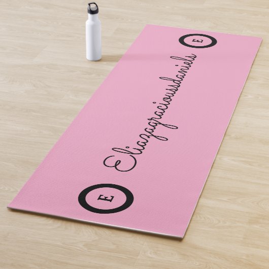 Personalized Cute Name Script And Calligraphy Pink Yogamat (In situ)