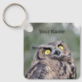 Personalized Cute Owl Keychain - Add Your Name (Voorkant)