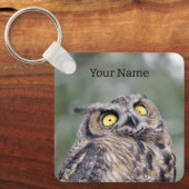 Personalized Cute Owl Keychain - Add Your Name (Voorkant)