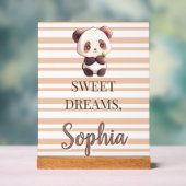 Personalized Cute Panda Sweet Dreams Acryl Bord (Neutraal)