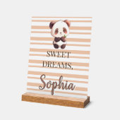 Personalized Cute Panda Sweet Dreams Acryl Bord (Hoek)