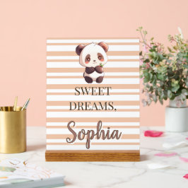 Personalized Cute Panda Sweet Dreams Acryl Bord