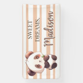 Personalized Cute Panda Sweet Dreams Banner (Verticaal)