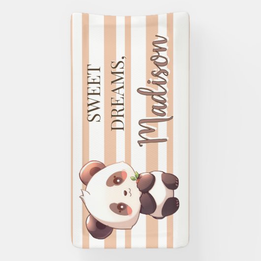 Personalized Cute Panda Sweet Dreams Banner (Verticaal)