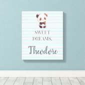 Personalized Cute Panda Sweet Dreams Canvas Afdruk (Insitu (Houten vloer))