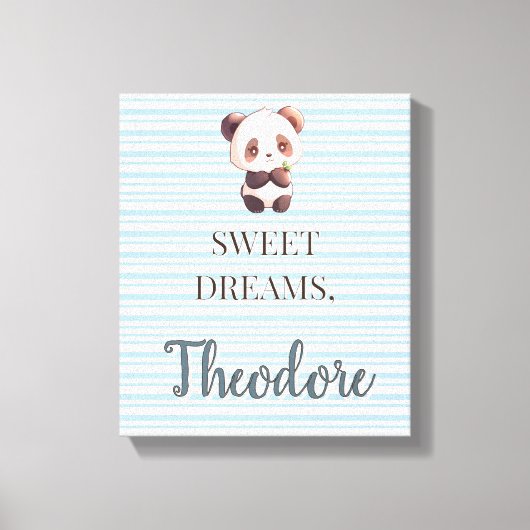 Personalized Cute Panda Sweet Dreams Canvas Afdruk (Voorkant)