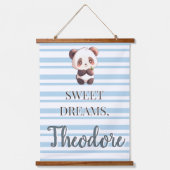 Personalized Cute Panda Sweet Dreams Hangend Wandkleed (Voorkant)