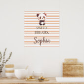 Personalized Cute Panda Sweet Dreams Poster (Keuken)