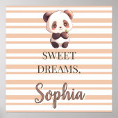 Personalized Cute Panda Sweet Dreams Poster (Voorkant)