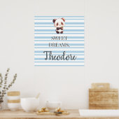 Personalized Cute Panda Sweet Dreams Poster (Keuken)
