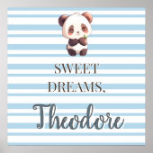 Personalized Cute Panda Sweet Dreams Poster (Voorkant)