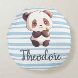 Personalized Cute Panda Sweet Dreams Round Pillow Rond Kussen