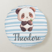 Personalized Cute Panda Sweet Dreams Round Pillow Rond Kussen (Achterkant)