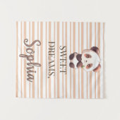 Personalized Cute Panda Sweet Dreams Wandkleed (Voorkant (horizontaal))