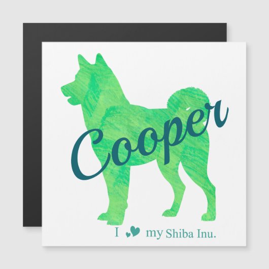 Personalized Cute Pastel Green Shiba Inu - Dog (Voorkant / Achterkant)