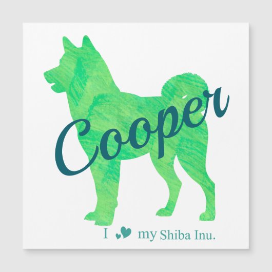 Personalized Cute Pastel Green Shiba Inu - Dog (Voorkant)