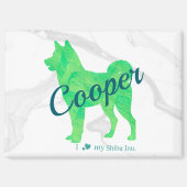 Personalized Cute Pastel Green Shiba Inu - Dog Magneet (Voorkant)