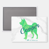 Personalized Cute Pastel Green Shiba Inu - Dog Magneet (Voorkant / Achterkant)