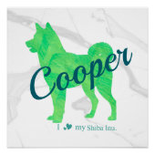 Personalized Cute Pastel Green Shiba Inu - Dog Perfect Poster (Voorkant)