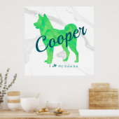 Personalized Cute Pastel Green Shiba Inu - Dog Poster (Keuken)