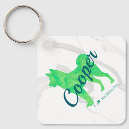 Personalized Cute Pastel Green Shiba Inu - Dog Sleutelhanger