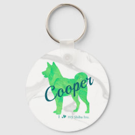 Personalized Cute Pastel Green Shiba Inu - Dog Sleutelhanger