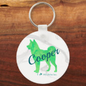 Personalized Cute Pastel Green Shiba Inu - Dog Sleutelhanger (Voorkant)