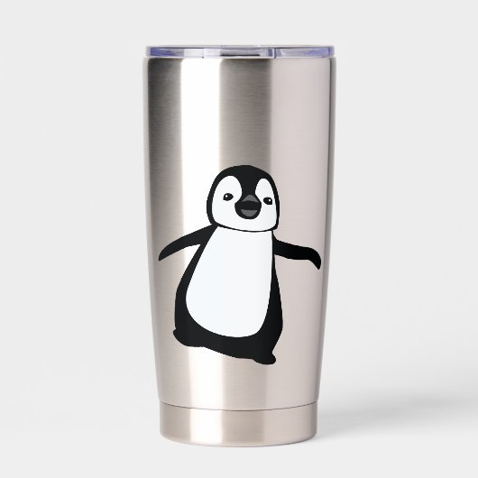 Personalized Cute Penguin Custom Name Stai Geïsoleerde Drinkbeker (Voorkant)