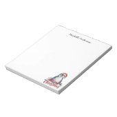 Personalized Cute Penguin in Santa Hat Christmas  Notitieblok (Linkerzijde)