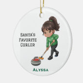 Personalized Cute Personalized Curler/Curling  Keramisch Ornament (Links)