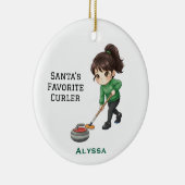 Personalized Cute Personalized Curler/Curling  Keramisch Ornament (Rechts)