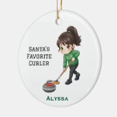 Personalized Cute Personalized Curler/Curling Keramisch Ornament (Links)