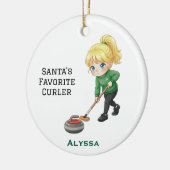 Personalized Cute Personalized Curler/Curling Keramisch Ornament (Links)