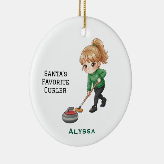 Personalized Cute Personalized Curler Keramisch Ornament (Rechts)