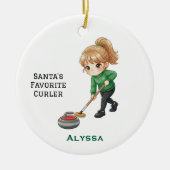 Personalized Cute Personalized Curler Keramisch Ornament (Voorkant)