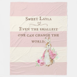 Personalized Cute Peter Rabbit Baby Fleece Deken