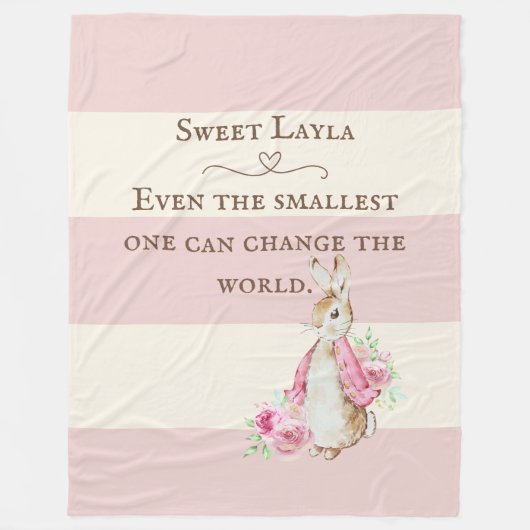Personalized Cute Peter Rabbit Baby Fleece Deken (Voorkant)